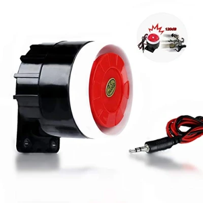 Image of DC 12V 120dB Wired Mini Horn Siren, Home Security Sound Alarm System, System Warning for Security, Red