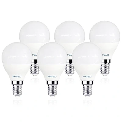 Image of Sigmaled lighting, 6 Pack E14 Base 6W (50W) 550 Lumens Neutral White Light 4000K Small Globe LED Bulbs G45 P45