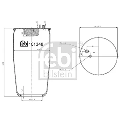 Image of 81436010158 Boot, air suspension FEBI BILSTEIN 101348 Rear Axle MAN: TGA