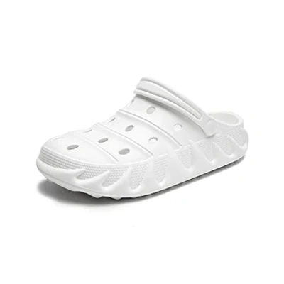 Image of Rengzun Men’s Clogs Slip On Garden Shoes Unisex Lightweight EVA Sandals Slippers Size 3 12 White