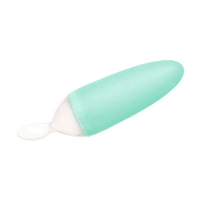 Image of Boon Tomy Squirt Silicone Baby Food Dispensing Spoon Feeding with Large Capacity Dispenser Feeder Suitable for 4,5,6,7+ Months, Babies, Toddlers, Mint
