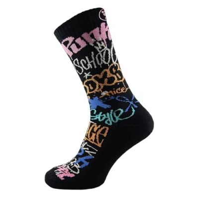 Image of Toe Rags 1 Pack Mens Skater Socks Half Cushioned Street Crew Ribbed Sports (7 11, Black)