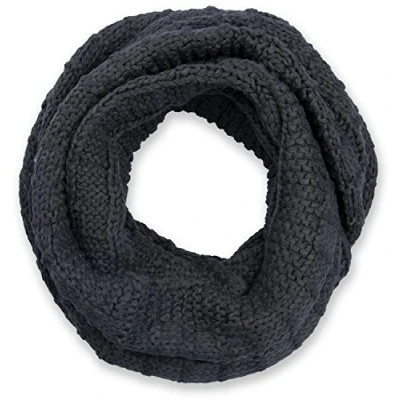 Image of styleBREAKER knitted loop scarf checkered, plain fine knit snood, winter scarf, unisex 01018154, Colour:Dark Grey