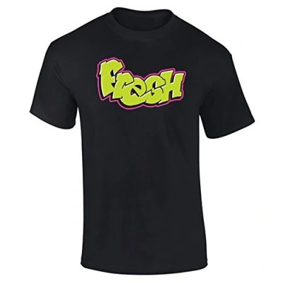 Image of Mens Fresh Graffiti Spray Prince Style T Shirt Black (XXL)
