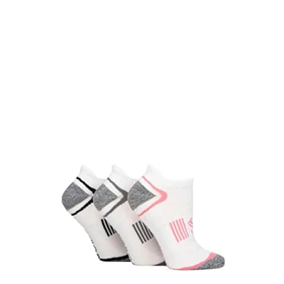 Image of Women&#039;s 3 Pair SOCKSHOP Performance Sport Half Cushioned Tech Trainer Socks White 4 8