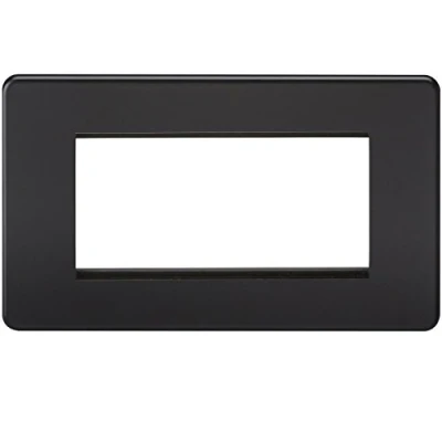 Image of Knightsbridge SF4GMB Screwless 4G Modular Faceplate, 230 V, Matt Black