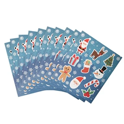 Image of Christmas Stickers, 10 Sheets of Xmas Display, Party for Cards Play DIY House Shop Decorations