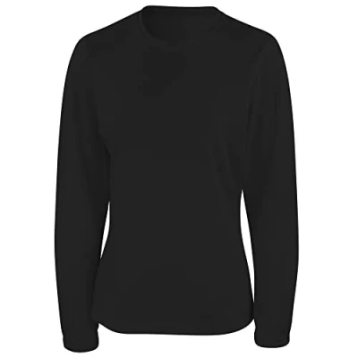 Image of Spiro Ladies/Womens Sports Quick Dry Long Sleeve Performance T Shirt (S) (Black)
