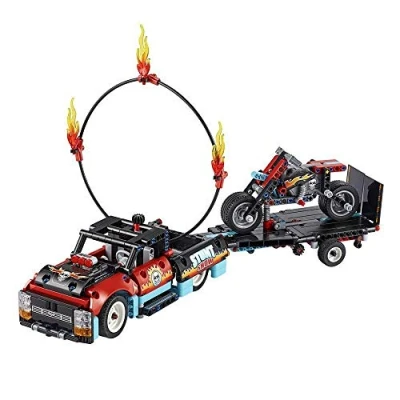 Image of LEGO Technic Stunt Show Truck &amp; Bike 42106; Includes Motorcycle, Toy and Trailer, New 2020 (P10 Pieces)