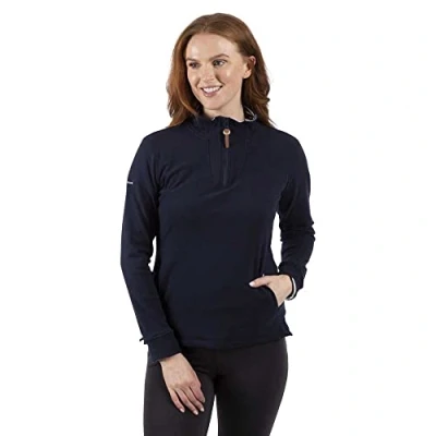 Image of Trespass Womens Fleece Long Sleeve 1/2 Zip Top Pullover Big Heart Navy