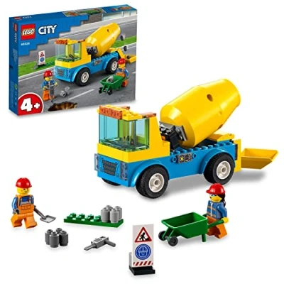 Image of LEGO 60325 City Great Vehicles Cement Mixer Truck Toy, Construction Vehicle Starter Building Set, Toys for Preschool Kids, Boys &amp; Girls age 4 Plus Years Old