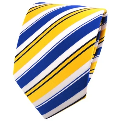 Image of TigerTie tie necktie in yellow blue white black striped