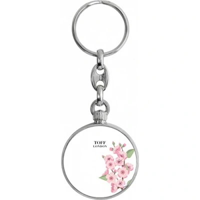 Image of Toff London Pink Cherry Blossom Flower Keyring