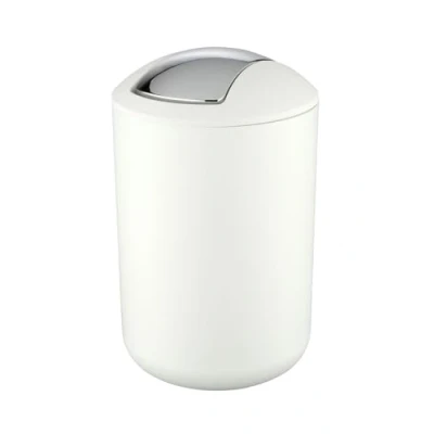 Image of WENKO Brasil Swing Cover Bin, White, 19.5 x 31 cm