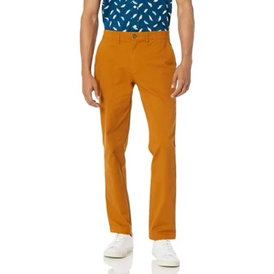 Image of Amazon Essentials Men&#039;s Slim Fit Casual Stretch Chino Trouser, Nutmeg, 34W / 28L