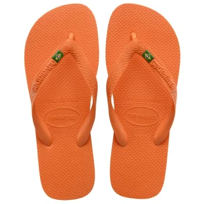 Image of Havaianas Unisex Flip Flops, Begonia Orange, 1/2 UK