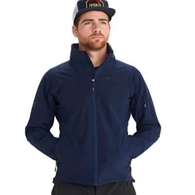Image of Marmot Men Alsek jacket, water repellent softshell breathable functional windproof outdoor Arctic Navy, M
