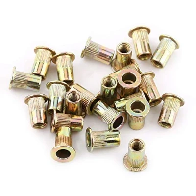 Image of Hilitand M3 M12 Carbon Steel Flat Threaded Rivet Nut, Head Insert Nutsert, Flange Rivnut Nutsert Fastener,Pack of 100/20Pcs (M3/100pcs)