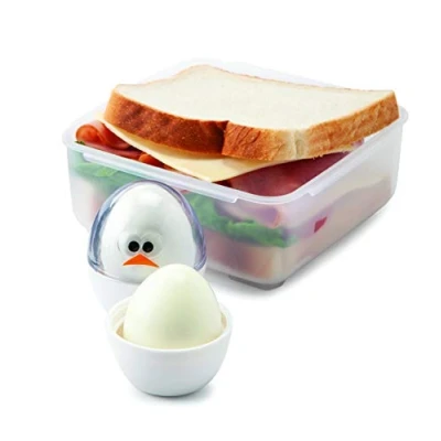 Image of Joie 2 Piece Eggy Storage Transport Pods, Plastic, Food Storage, Hardboiled Eggs, Kitchen Gadget, White