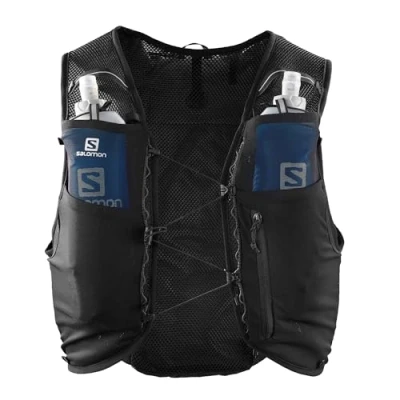Image of Salomon Adv Hydra Vest 8 Unisex Hydration Trail running Hiking, Comfort and Stability, Quick Access to Hydration, Simplicity, Black, M