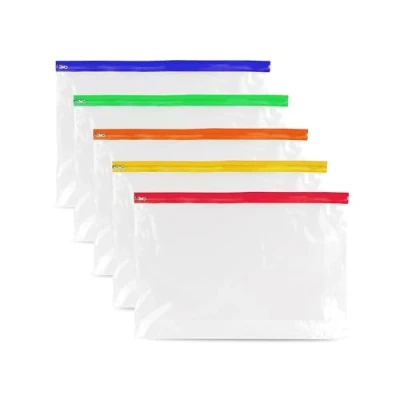 Image of 25 A4 Plus Zip Pouch Document Wallet Assorted Color, Stylish File Storage Bag Waterproof, Ziplock Holder
