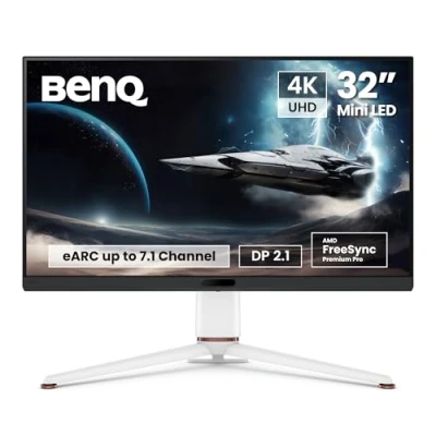 Image of BenQ MOBIUZ EX321UX 32 1152 zone Mini LED 4K eARC 144Hz 1ms DP2.1 Gaming Monitor, USB C, HDMI 2.1, 99% P3 &amp; Adobe RGB, DisplayHDR 1000, Freesync Premium Pro, KVM, Pixsoul Engine, Remote Controller​