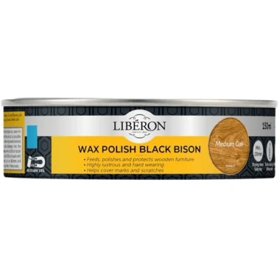 Image of Libéron Wax Polish Black Bison Paste Medium Oak 150ml