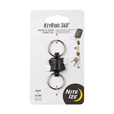 Image of Nite Ize Keyring 360 Magnetic Quick Connector, Locking Split Rings for Keys