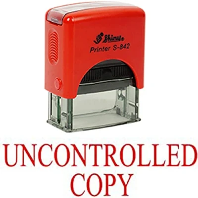 Image of Printtoo UNCONTROLLED Copy Self Inking Rubber Stamp Office Stationary Custom Shiny