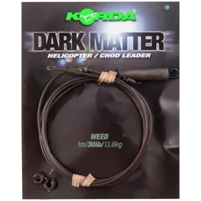 Image of Korda Dark Matter Leader Heli Weed 30lb 1m Tungsten Fused Carp Fishing Leader, No Trace System, &amp; Chod Rig Compatible, Abrasion Resistant, Stealth Green