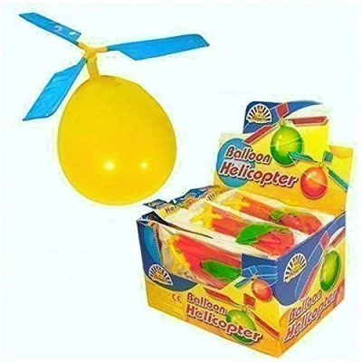 Image of The Home Fusion Company Childrens Kids Balloon Helicopter Flying Kit Party Bag Filler Indoor Outdoor Toy