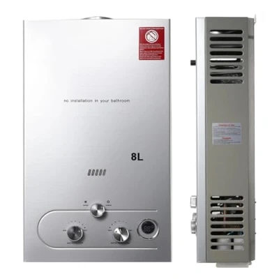 Image of NICCOO 8L LPG Water Heater Propane Gas Portable Instant Boiler Tankless Camping Shower Sliver