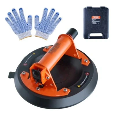Image of VEVOR Glass Suction Cup, 8&quot; 615 lbs Load Capacity, Vacuum Cup with ABS Handle and Carry Box, Heavy Duty Industrial Lifter Tool for Glass, Granite, Tile, Metal, Wood Panel Lifting