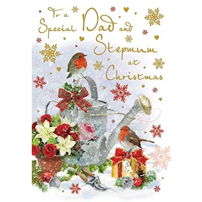 Image of Christmas Card Dad &amp; Stepmum 9 x 6 inches Regal Publishing