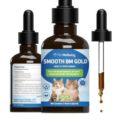 Image of Pet Wellbeing Smooth BM Gold for Cats Vet Formulated Gentle Constipation Relief Felines Natural Herbal Supplement 2 oz (59 ml)