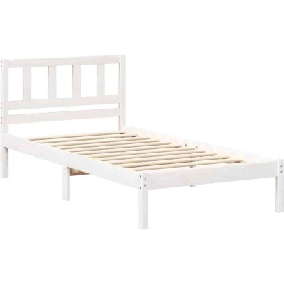 Image of vidaXL with Headboard White 75 x 190 cm Solid pine wood