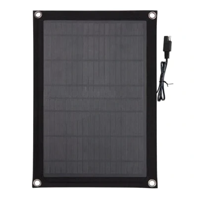 Image of Technaxx 12V 10W Solar Trickle Charger, Portable Panel TX 209 with Battery Clamps and Cigarette Lighter Plug For Batteries of Cars, Motorcycles, Caravans, Tractors, etc.