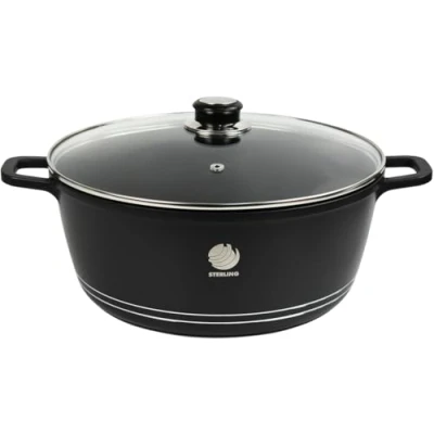 Image of Non Stick Coating Casserole Pot Die Cast Stockpot Aluminium with Tempered Glass Lid (20cm)