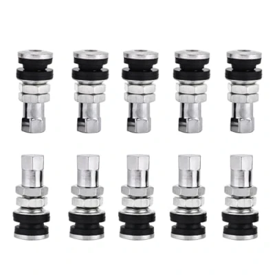 Image of 10pcs Car Truck Motorcycle TR161 Tyre Valve Short Stems Metal Bolt Tire Stem Kit with Dust Cap