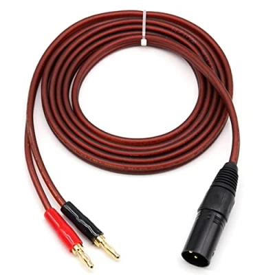 Image of XLR Banana Speaker Cable, 3 Pin Male Plug Audio Gold Plated 4mm XLR3 Pro HiFi