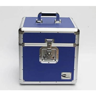 Image of Zilla Blue 12&quot; LP Single Vinyl Record Aluminium DJ Flight Carry Case Holds 100 Tough Strong