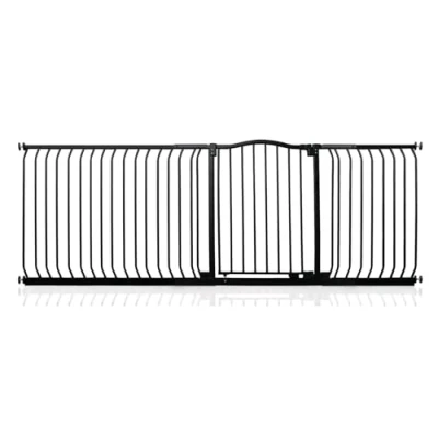 Image of Safetots Curved Top Safety Gate, 216cm 225cm, Matt Black, Pressure Fit Stair Gate