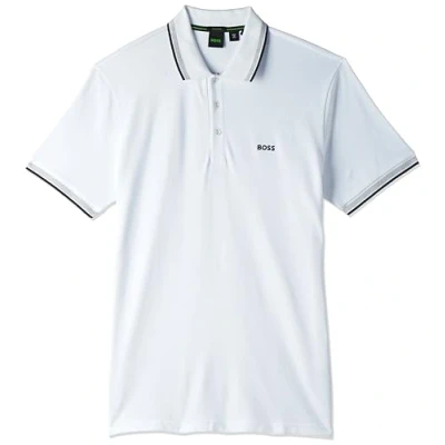 Image of Hugo Boss Men&#039;s Paddy Short Sleeve Polo Shirt, Dark Bright White, Medium