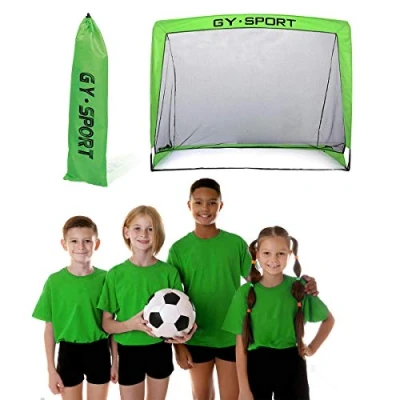 Image of Kidoloop Portable Large Instant Pop Up Football Goals Set, Outdoor &amp; Indoor Kids Fun Soccer Set Goal Net with Ball and Pump Bag Sports Training 120x90x70cm