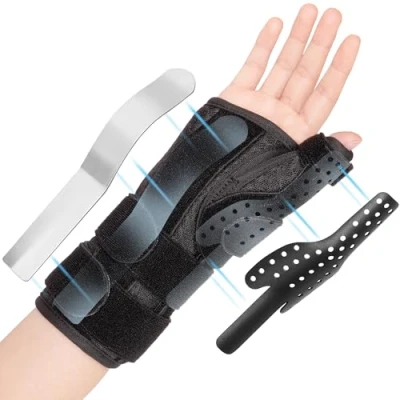 Image of joingood Thumb Spica Splint &amp; Wrist Brace, De Quervain&#039;s Tenosynovitis Carpal Tunnel Brace Support, Trigger for Tendonitis, Arthritis, Stabilizer Support(Right,M)