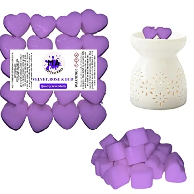 Image of 20 x Highly Scented Wax Melts Mini Hearts Many fragrances Designer Inspired (Valvet rose &amp; Oud)