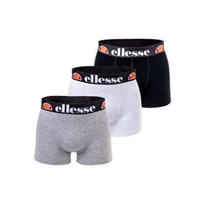 Image of ellesse Grillo Fashion 3P SBMA2207 Men&#039;s Boxer Shorts Underwear, Black / grey white, XXL