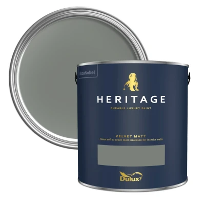Image of Dulux Trade Heritage Velvet Matt Emulsion Waxed Khaki (1 Litre)