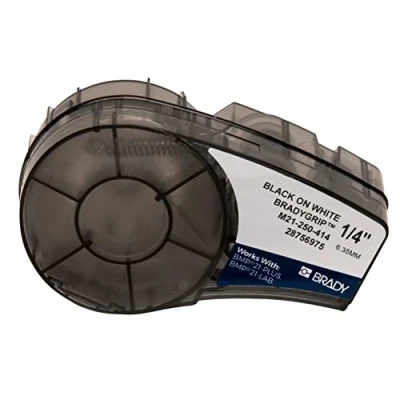 Image of Brady BradyGrip Printable Hook Material for The BMP21 Plus Series, 6.35mm x 3.048m, Black on White