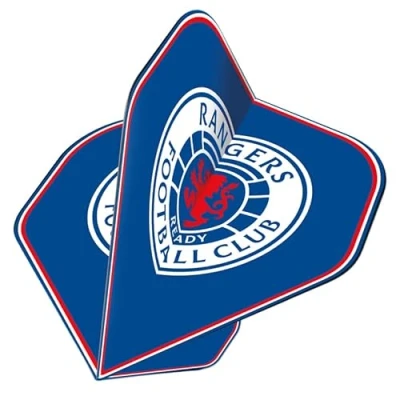 Image of FOCO Offically Licenced Glasgow Rangers Football Club 100 Micron Standard Shape Dart Flights, Crest, 5 Sets of 3 Flights (F3916)